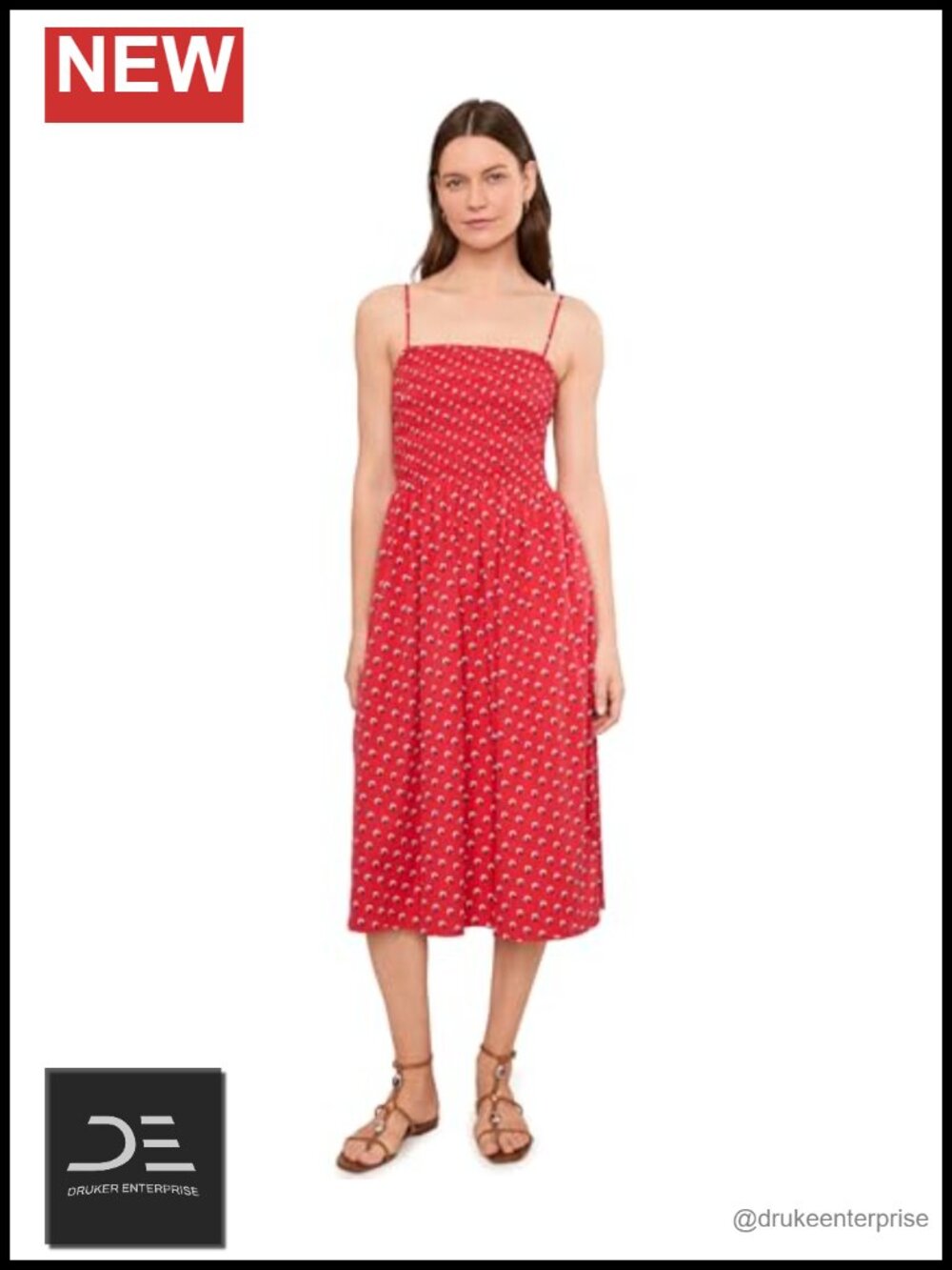 Fit & Flare Floral Square Neck Dress